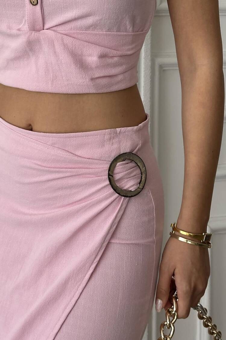 Elegant Fitted Wrap Skirt Set
