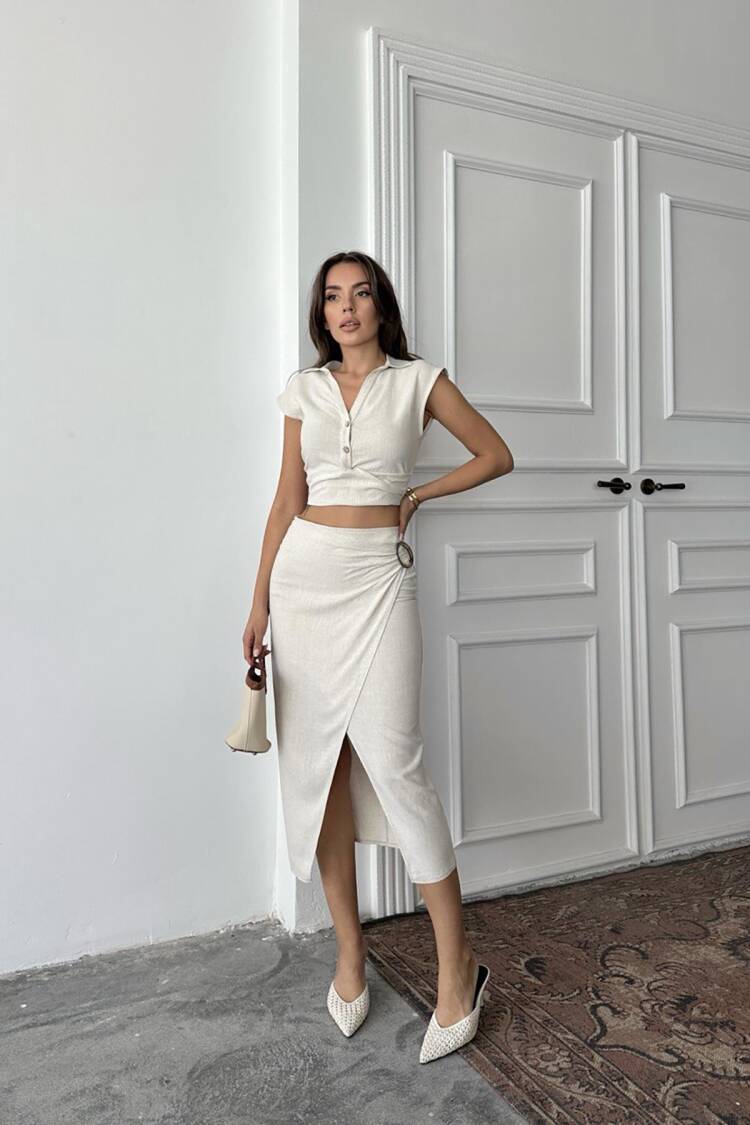 Elegant Formal Set – Slim Fit Wrap Midi