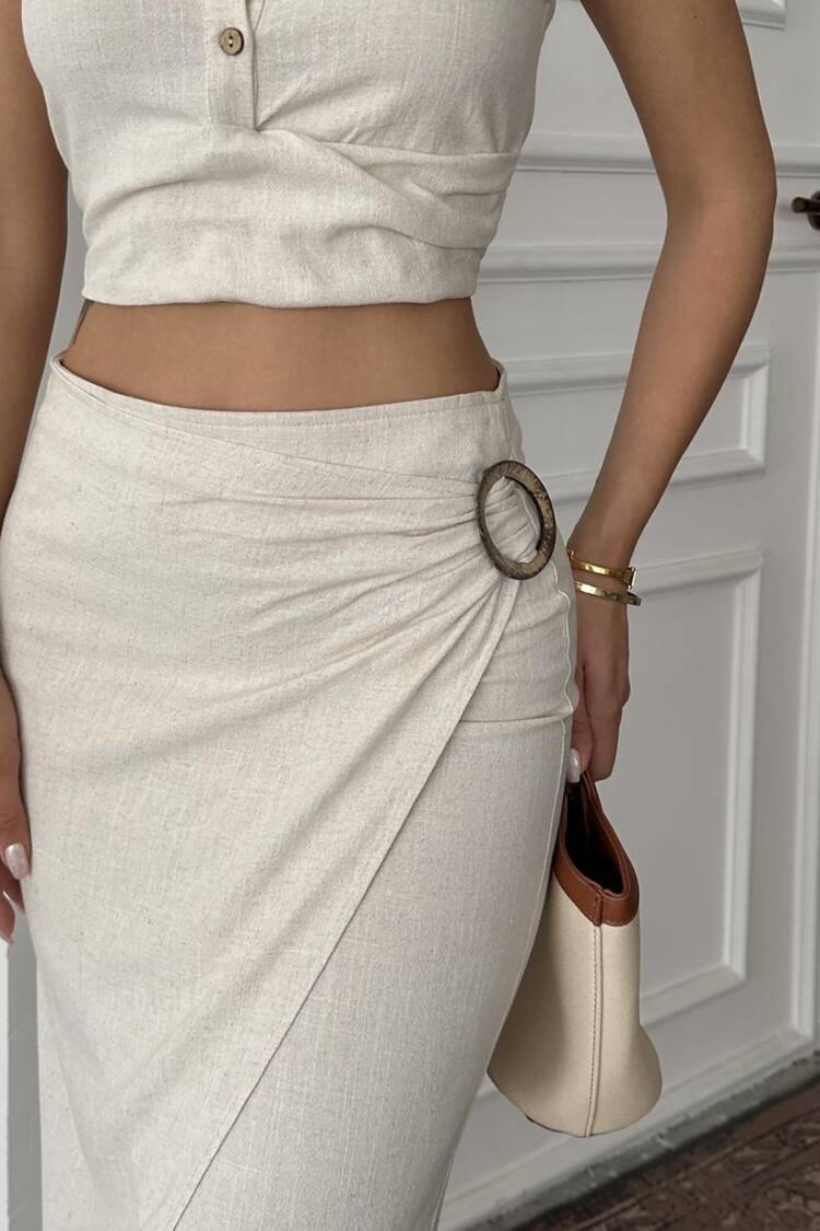 Elegant Formal Set – Slim Fit Wrap Midi