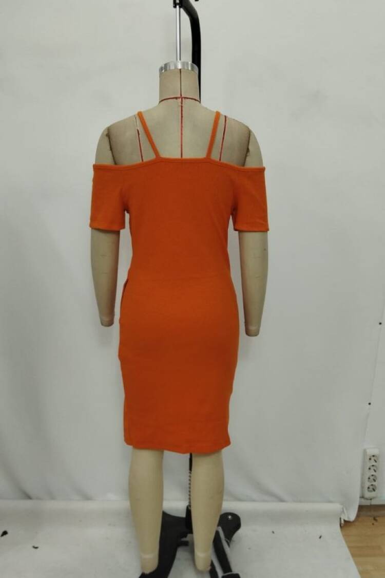 V-Neck Bodycon Mini Dress With Short Sleeves