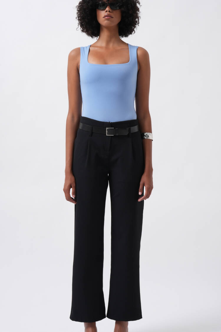 Belt Detail High Waist Trousers