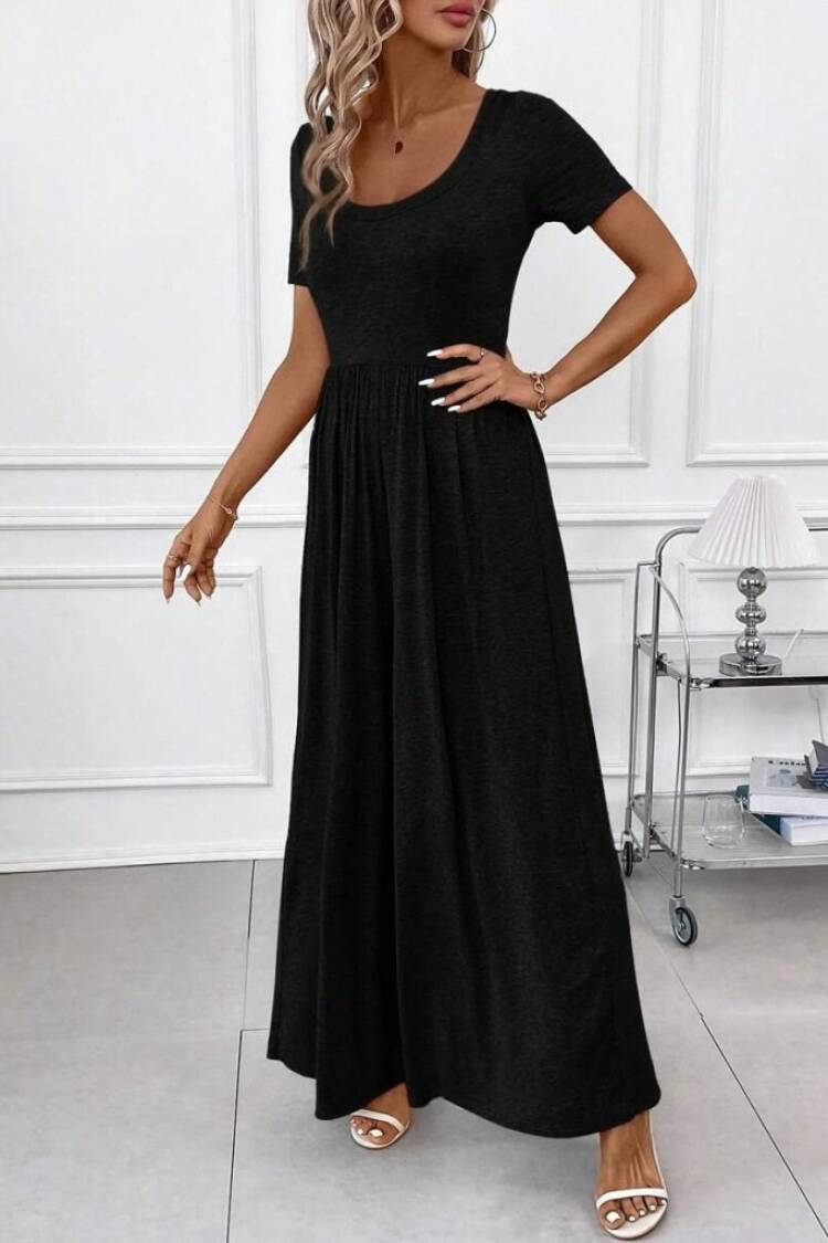 Black Cami Jumpsuit Casual Elegant Short Sleeve
