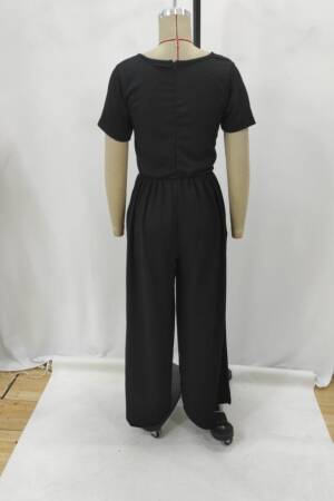 Black Cami Jumpsuit Casual Elegant Short Sleeve - Brand: Janes - Women's Clothing Wholesale - Globality Store