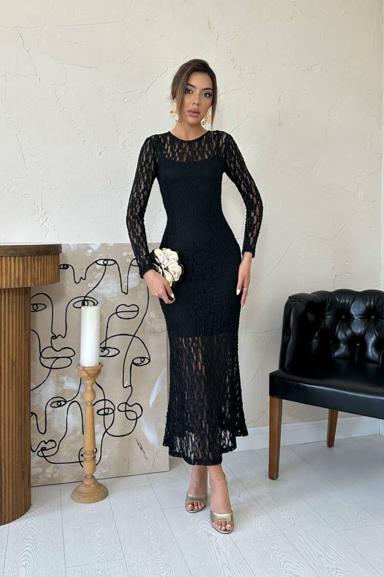 Lace Long Sleeve Dress - Brand: Elisa - Women's Clothing Wholesale - Globality Store
