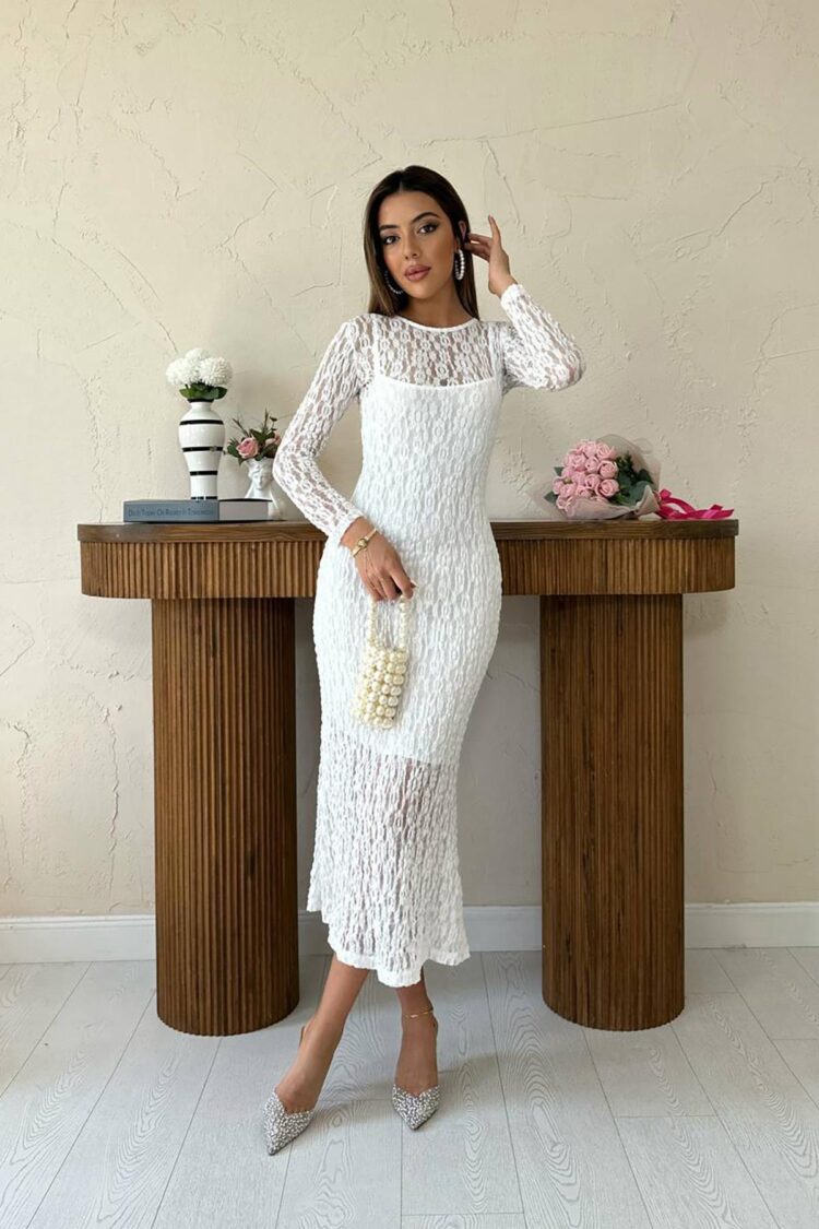 WholesaleLace Long Sleeve Dress - Brand: Elisa - Women's Clothing Wholesale - Globality Store