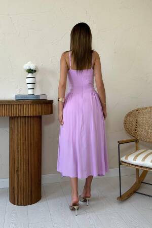 Elegant Pink Fit And Flare Dress - Brand: Elisa - Women's Clothing Wholesale - Globality Store