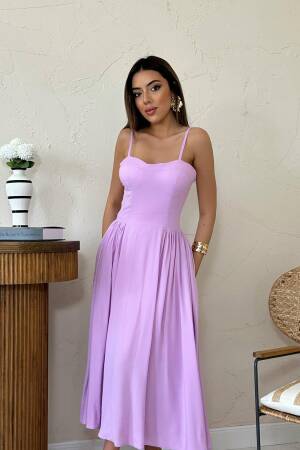 Elegant Pink Fit And Flare Dress - Brand: Elisa - Women's Clothing Wholesale - Globality Store