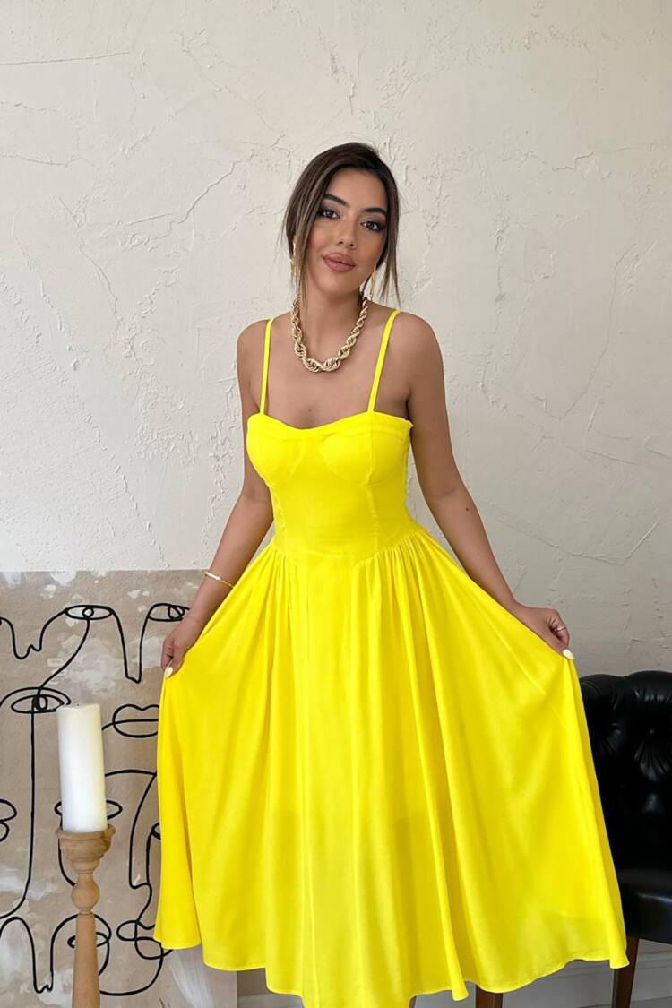 Fit And Flare Dress With Sweetheart Neck
