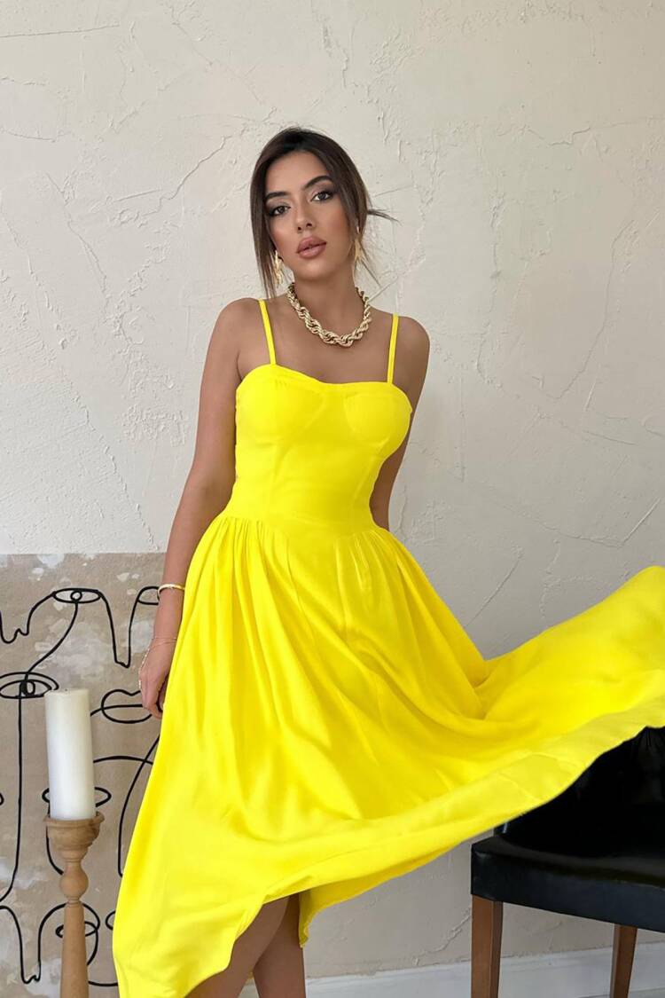 Fit And Flare Dress With Sweetheart Neck