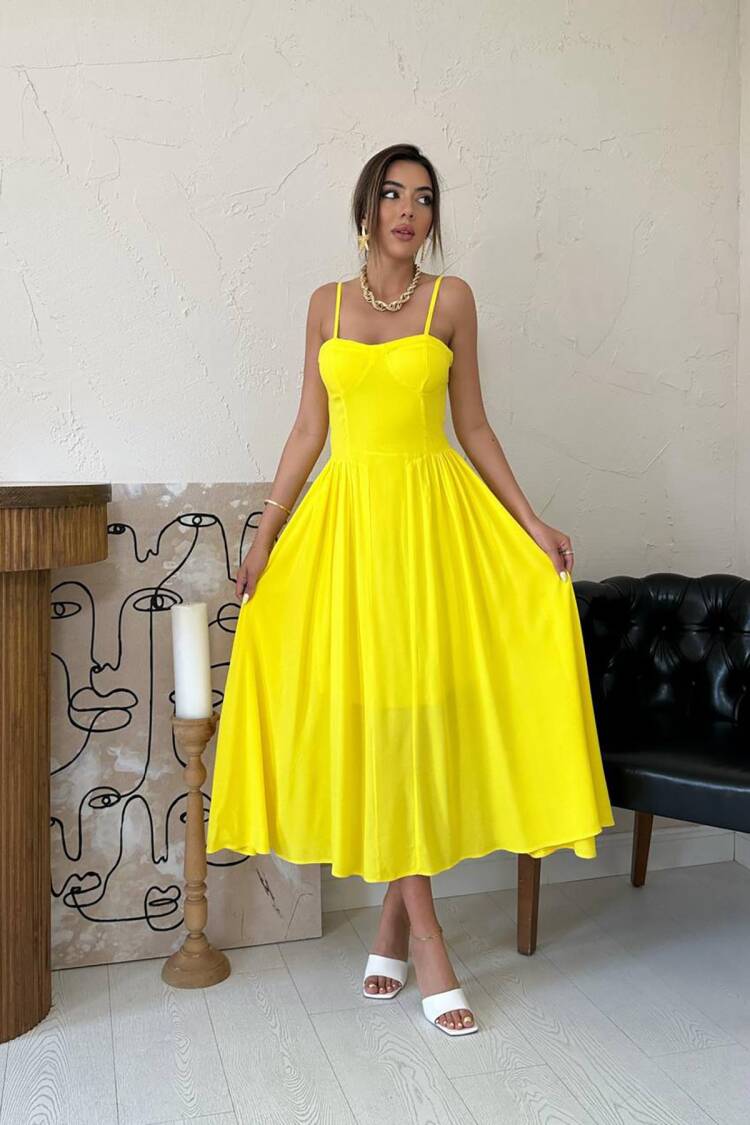 Fit And Flare Dress With Sweetheart Neck - Brand: Elisa - Women's Clothing Wholesale - Globality Store
