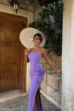 Strapless Floor-Length Bodycon Dress - Brand: EYYO ATELIER - Women's Clothing Wholesale - Globality Store