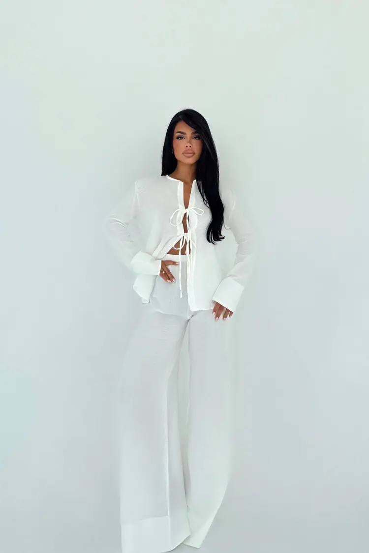 Elegant Suit With Wide Leg Palazzo Pants - Brand: EYYO ATELIER - Women's Clothing Wholesale - Globality Store