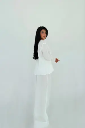 Elegant Suit With Wide Leg Palazzo Pants - Brand: EYYO ATELIER - Women's Clothing Wholesale - Globality Store