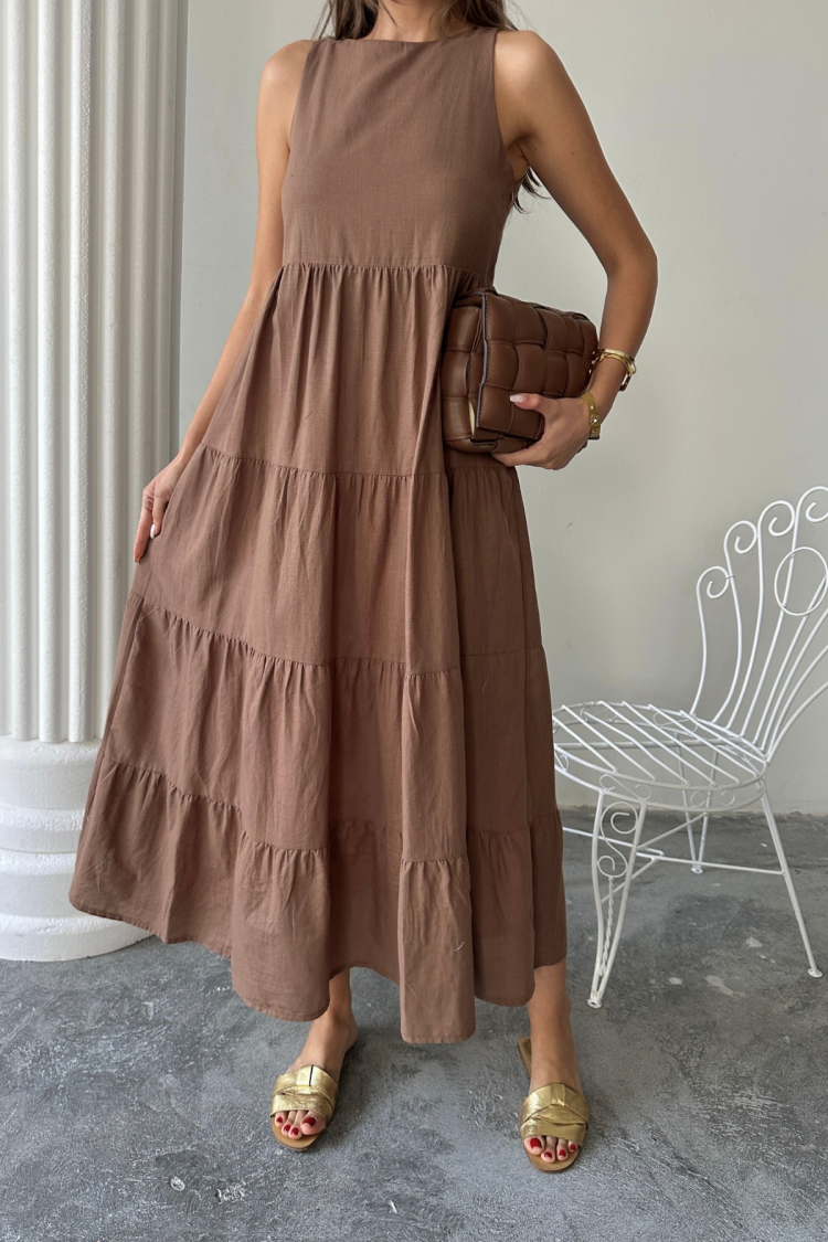 Fit And Flare Dress With Cap Sleeves