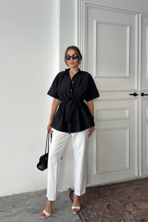 Grandad Neck Regular Fit Shirt - Brand: Ello - Women's Clothing Wholesale - Globality Store