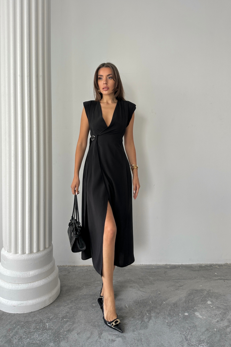 Elegant Sexy Formal Wrap Dress - Brand: Ello - Women's Clothing Wholesale - Globality Store