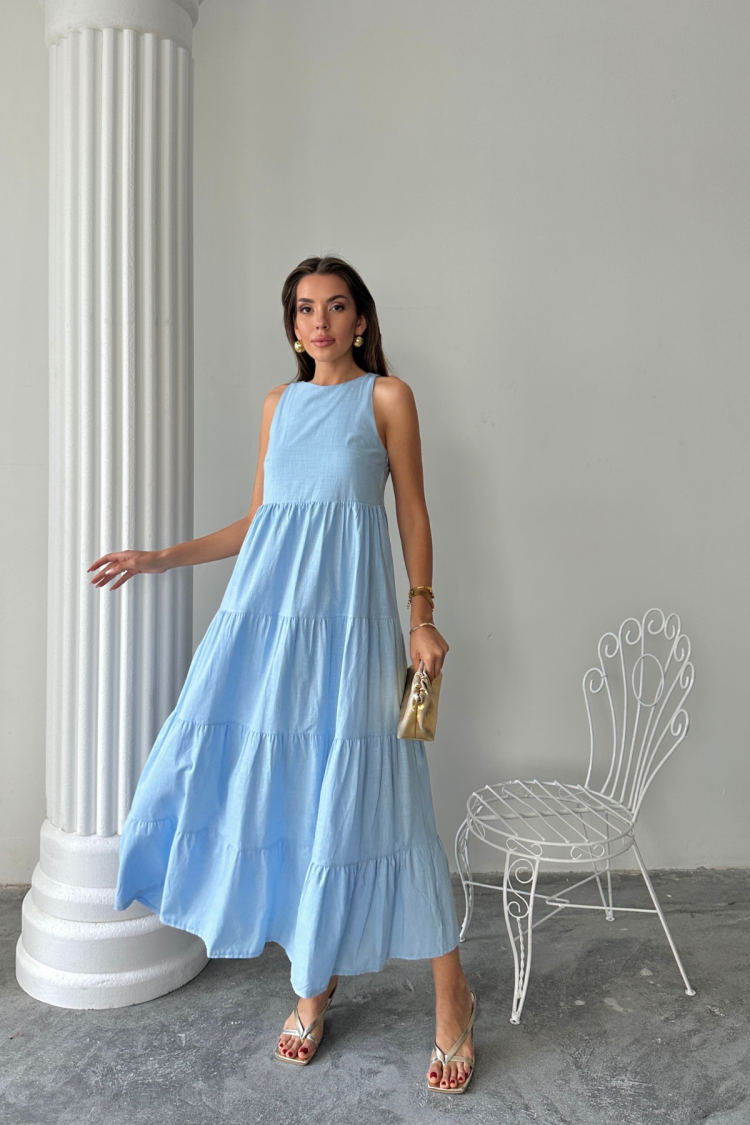 A-Line Maxi Dress With Cap Sleeves - Brand: Ello - Women's Clothing Wholesale - Globality Store