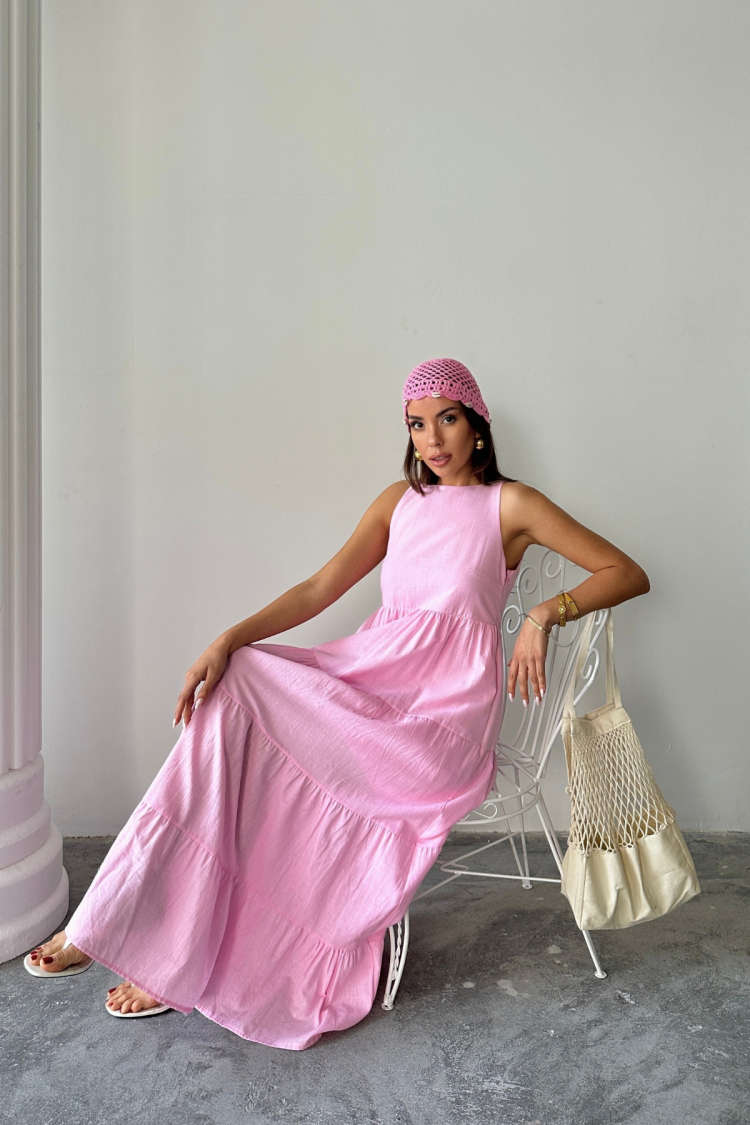 A-Line Maxi Dress With Cap Sleeves - Brand: Ello - Women's Clothing Wholesale - Globality Store