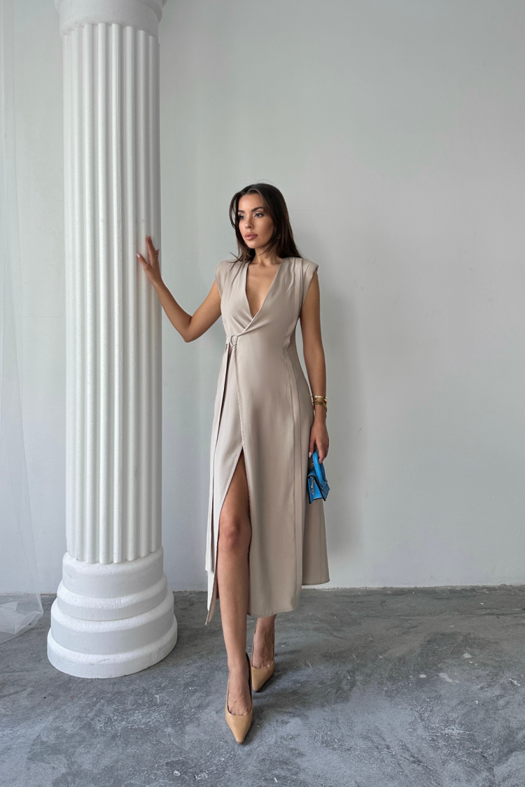 Elegant Sexy Formal Wrap Dress - Brand: Ello - Women's Clothing Wholesale - Globality Store