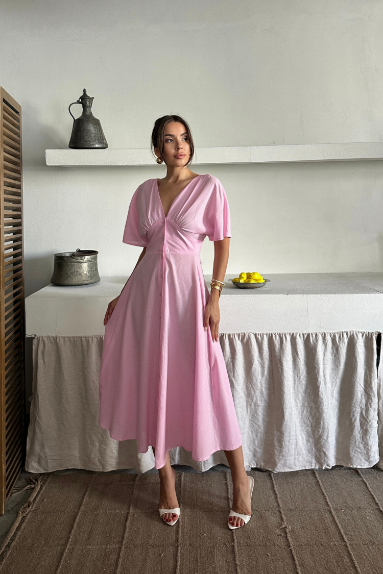 Fit And Flare Dress With Plunging Neck - Brand: Ello - Women's Clothing Wholesale - Globality Store