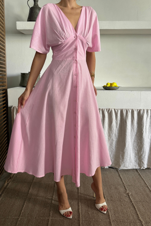 Fit And Flare Dress With Plunging Neck - Brand: Ello - Women's Clothing Wholesale - Globality Store