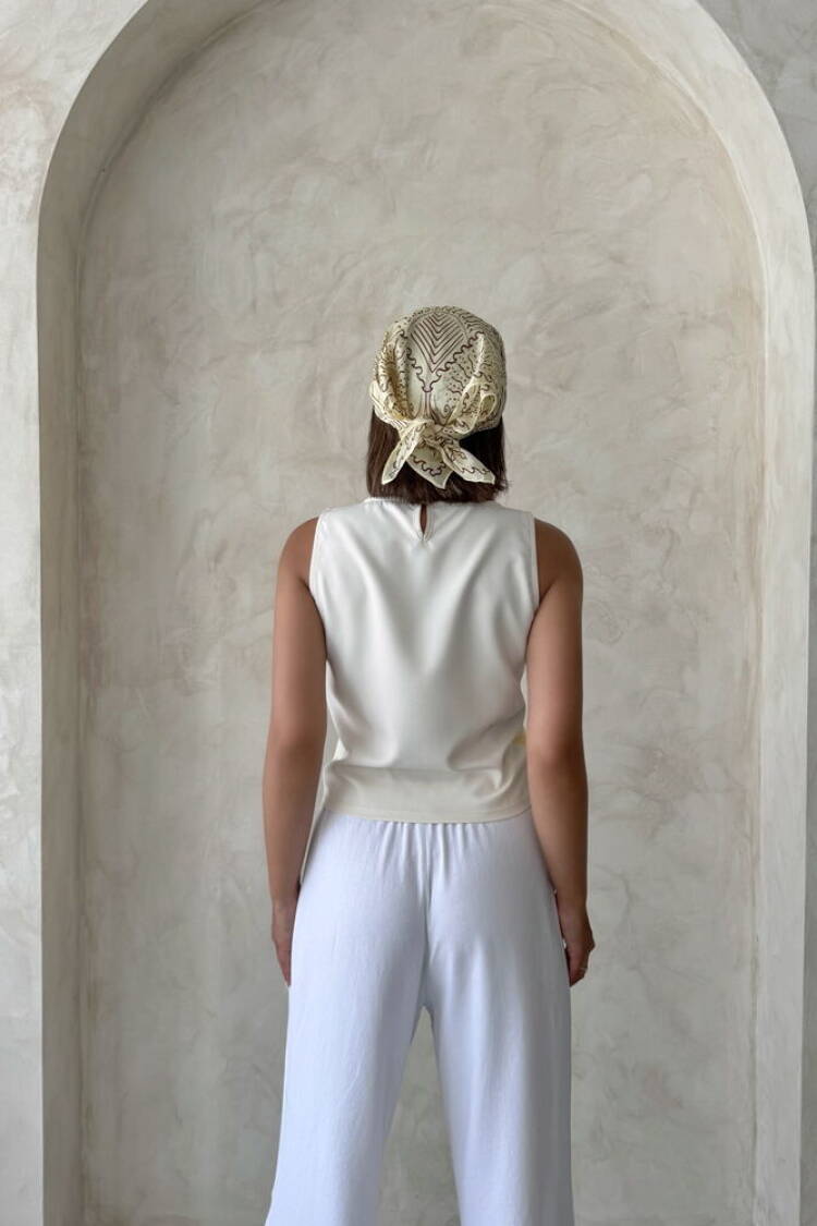 Floral Sleeveless Cap Sleeve Blouse
