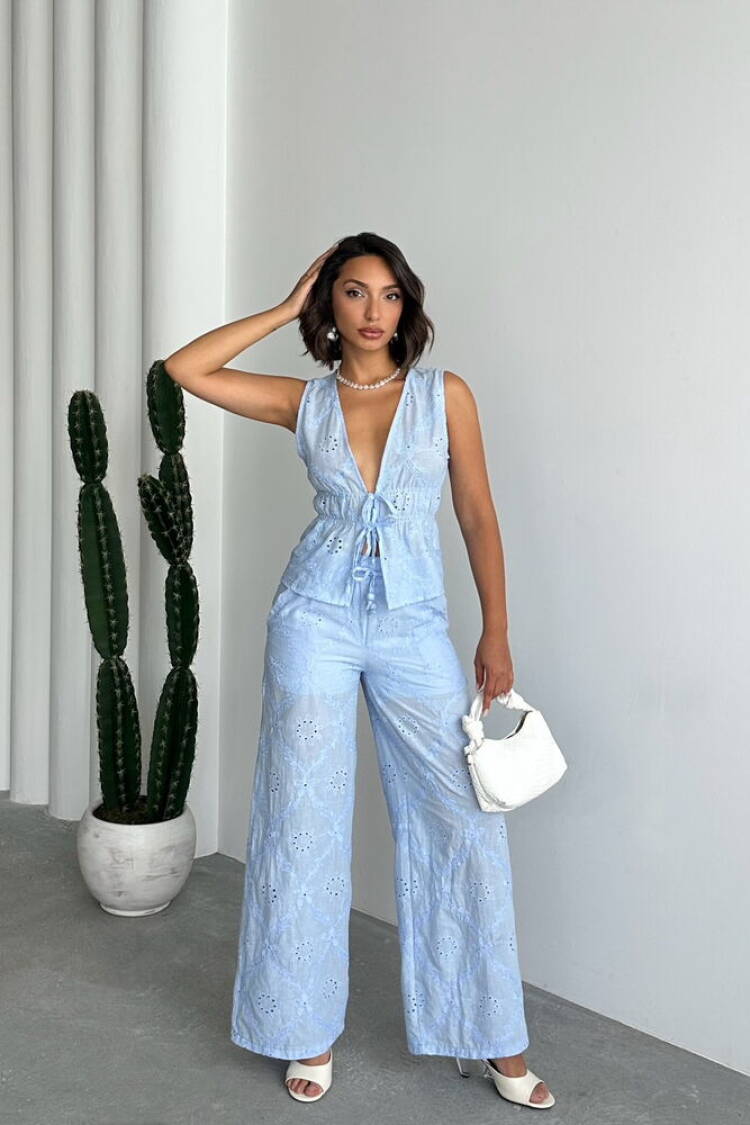 Palazzo Pants With Wide Leg And Drawstring