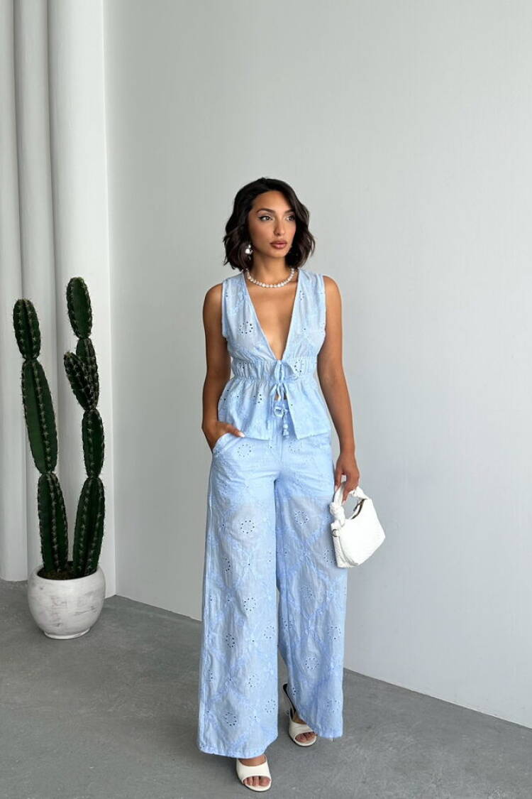 Palazzo Pants With Wide Leg And Drawstring