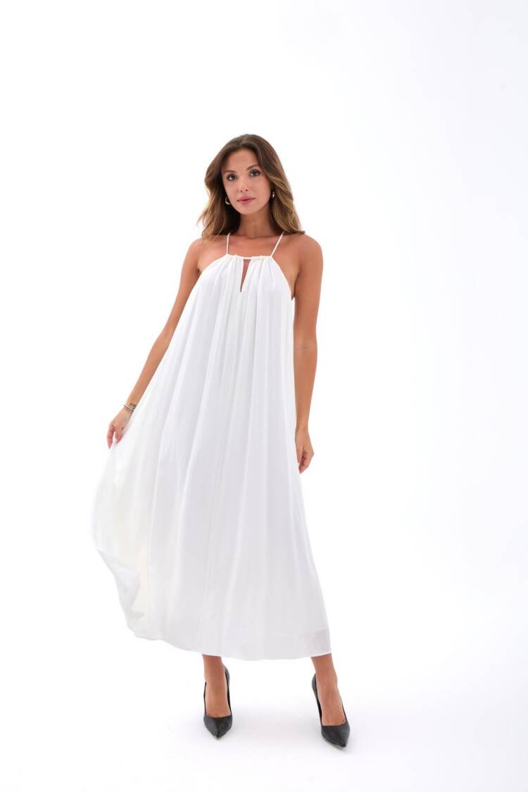 White Sexy Elegant Slip Maxi Dress