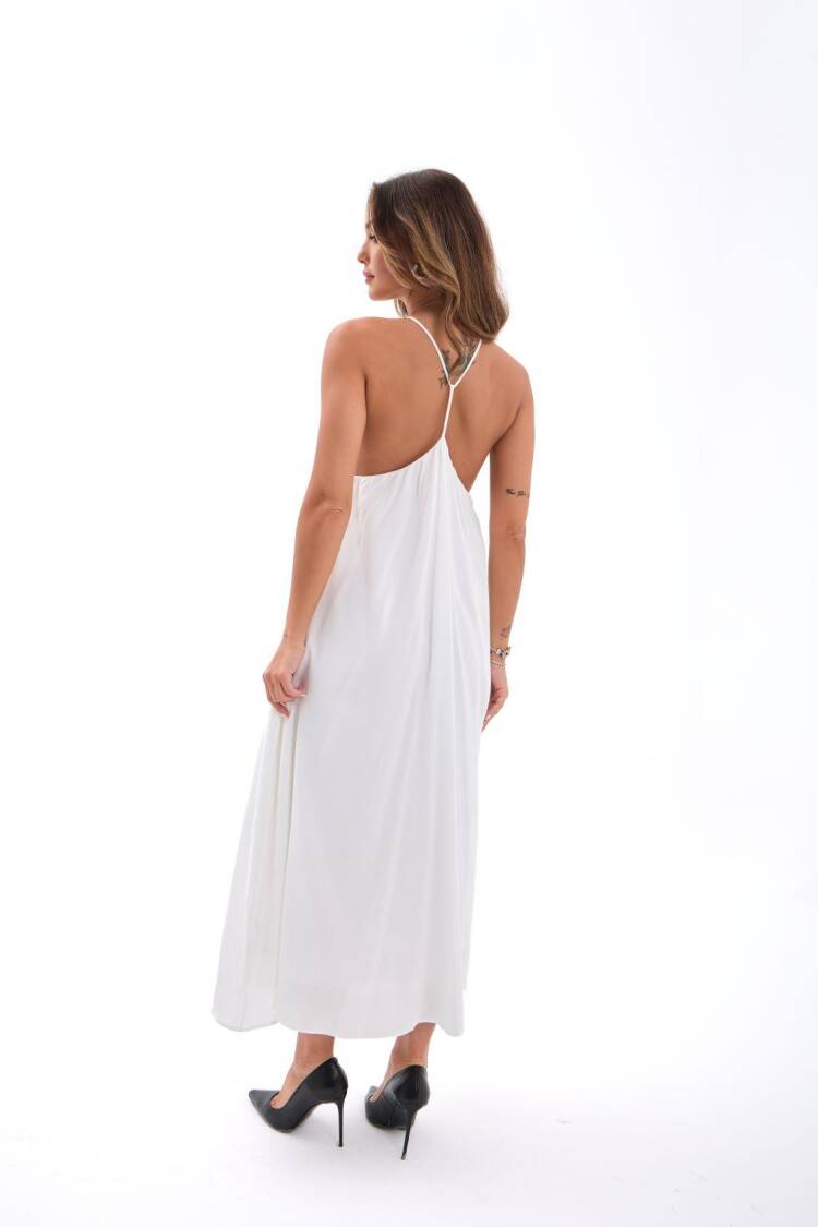 White Sexy Elegant Slip Maxi Dress