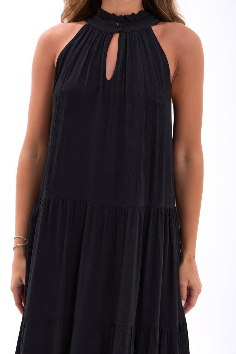 Elegant Sleeveless Babydoll Maxi Dress