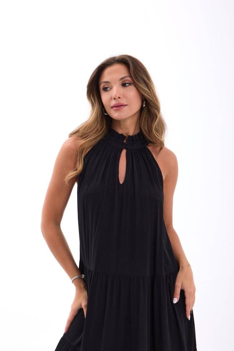 Elegant Sleeveless Babydoll Maxi Dress