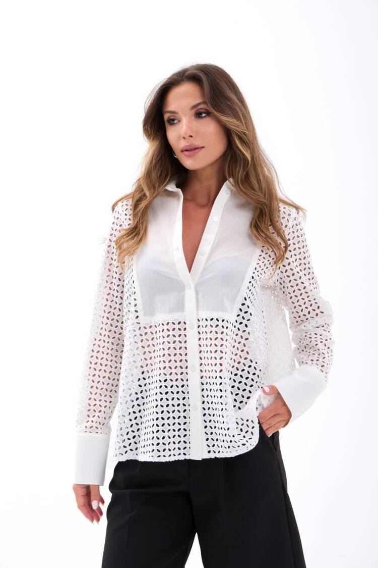 White Elegant Formal Casual Shirt