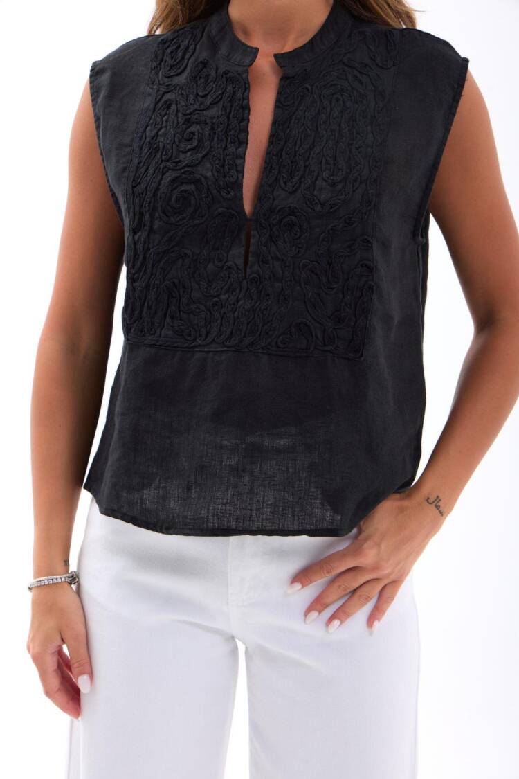 Black Ethnic Casual Elegant Shirt