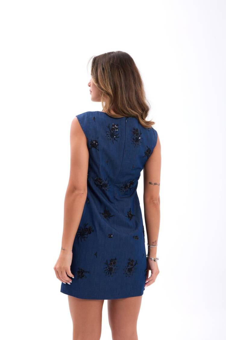 Blue Sexy Casual Elegant Formal Shift Dress