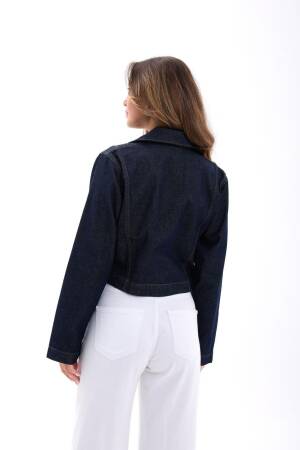 Navy Blue Casual Vintage Retro Shirt - Brand: Fame - Women's Clothing Wholesale - Globality Store
