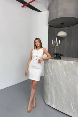 White Sexy Elegant Formal Bodycon Dress - Brand: Ezgi Nisantasi - Women's Clothing Wholesale - Globality Store