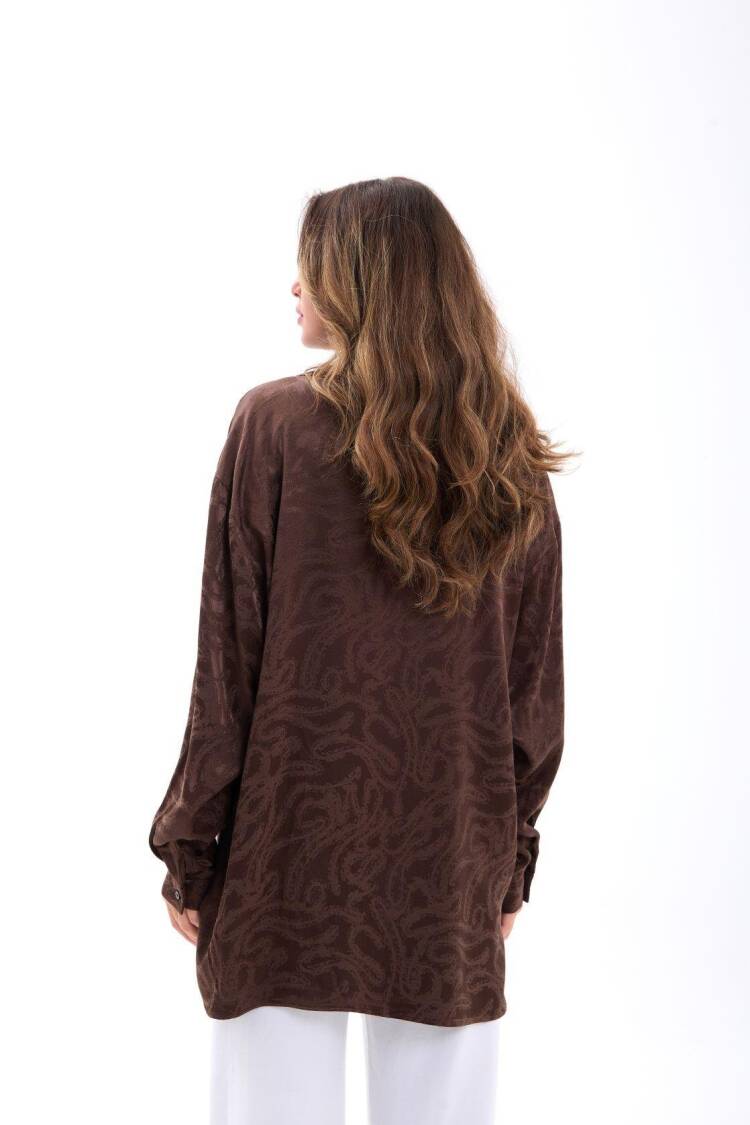 Paisley Oversized Fit Long Sleeve Shirt