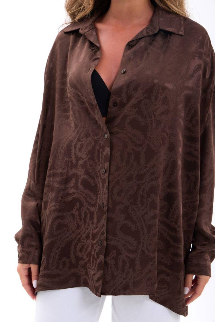 Paisley Oversized Fit Long Sleeve Shirt