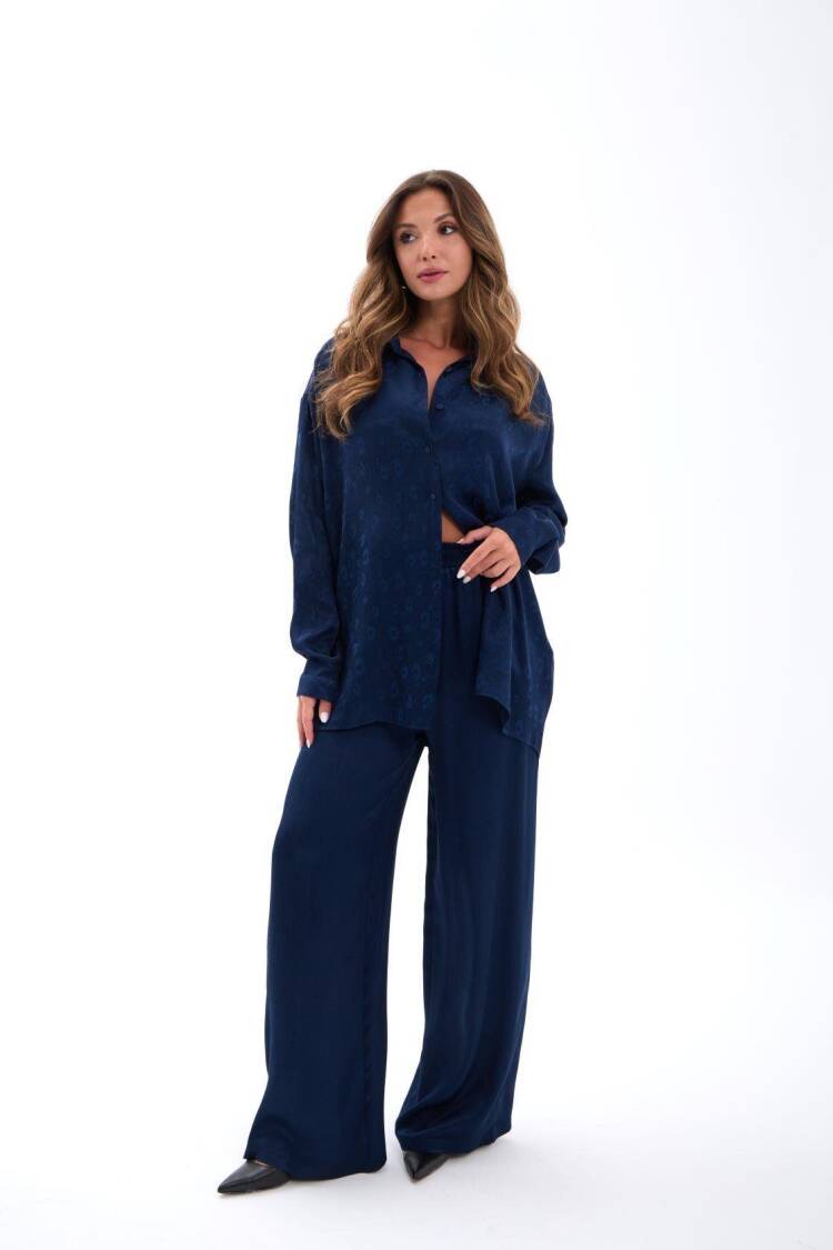 NavySet With Floral Palazzo Pants