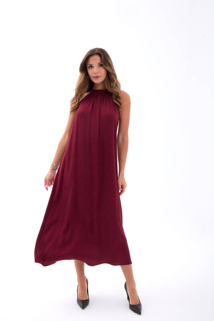 Claret Red Elegant Maxi Slip Dress