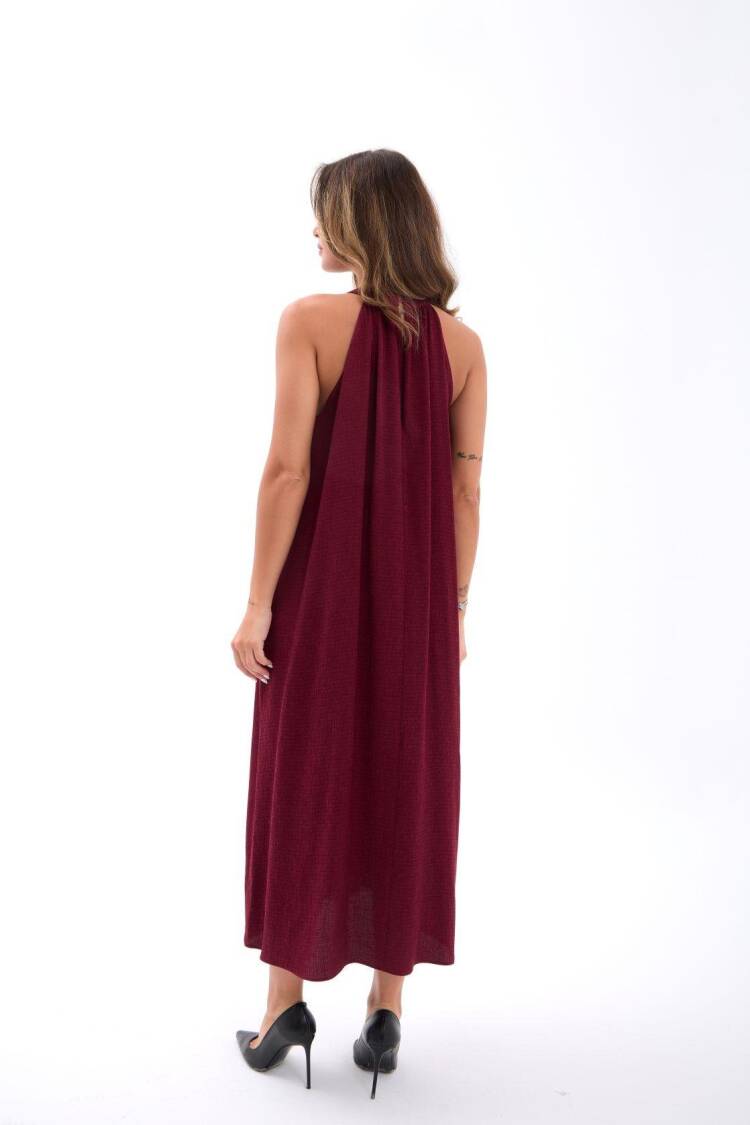 Claret Red Elegant Maxi Slip Dress