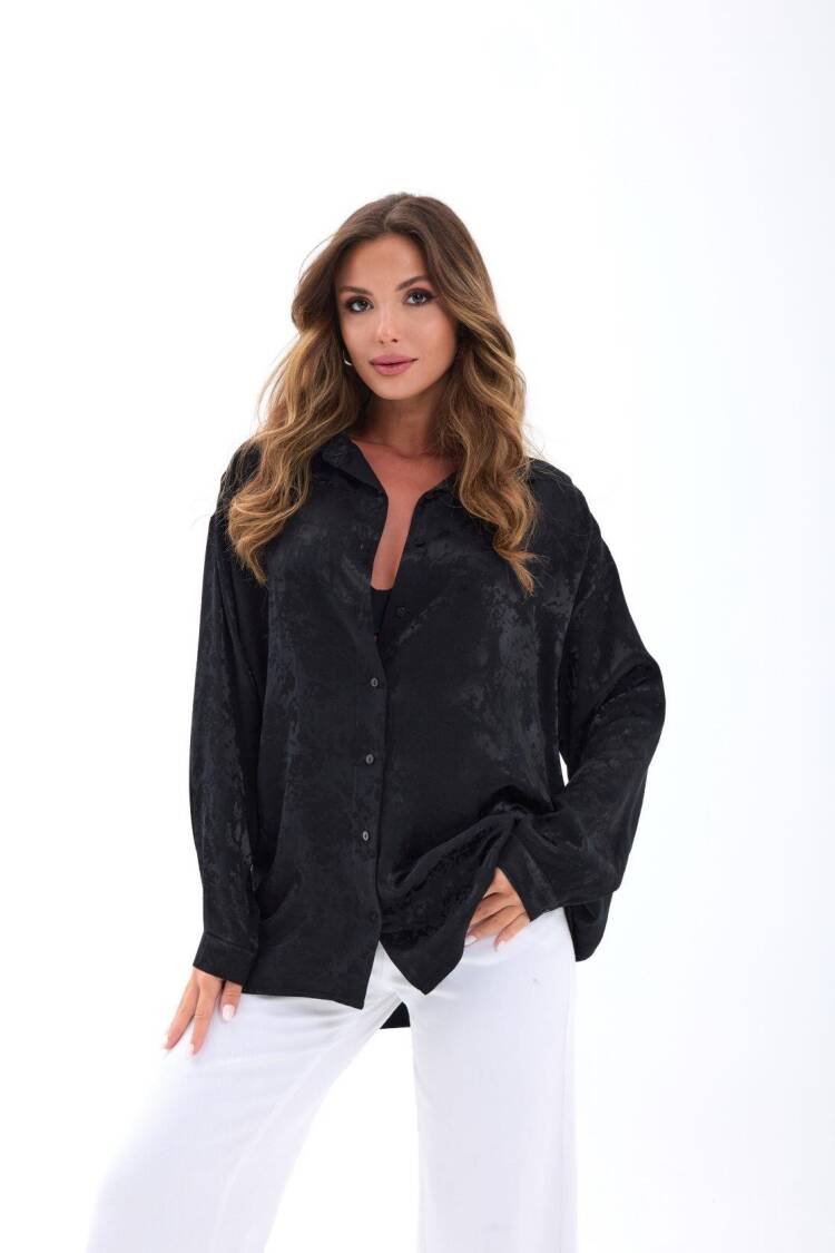 Shirt With Oversized Fit And Notched Neck - Brand: Fame - Women's Clothing Wholesale - Globality Store