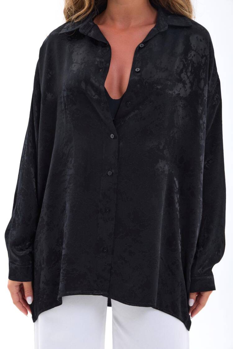 Shirt With Oversized Fit And Notched Neck