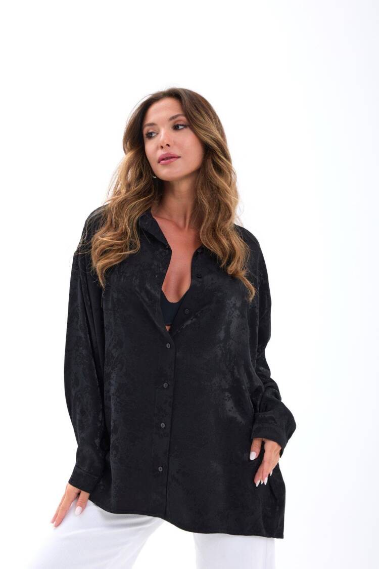 Shirt With Oversized Fit And Notched Neck