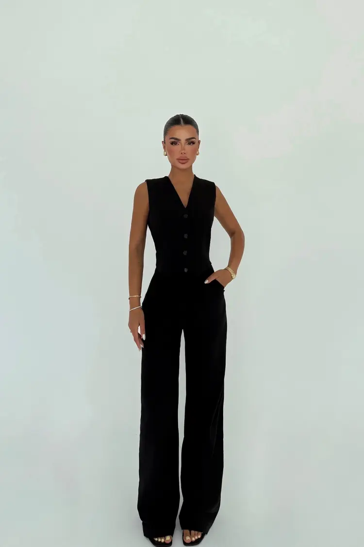 Formal Elegant Suit With Palazzo Pants - Brand: EYYO ATELIER - Women's Clothing Wholesale - Globality Store