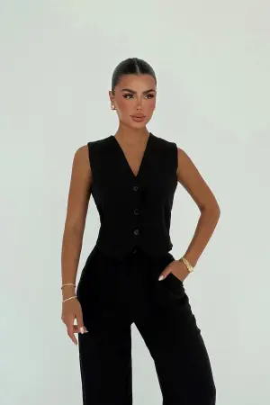Formal Elegant Suit With Palazzo Pants - Brand: EYYO ATELIER - Women's Clothing Wholesale - Globality Store
