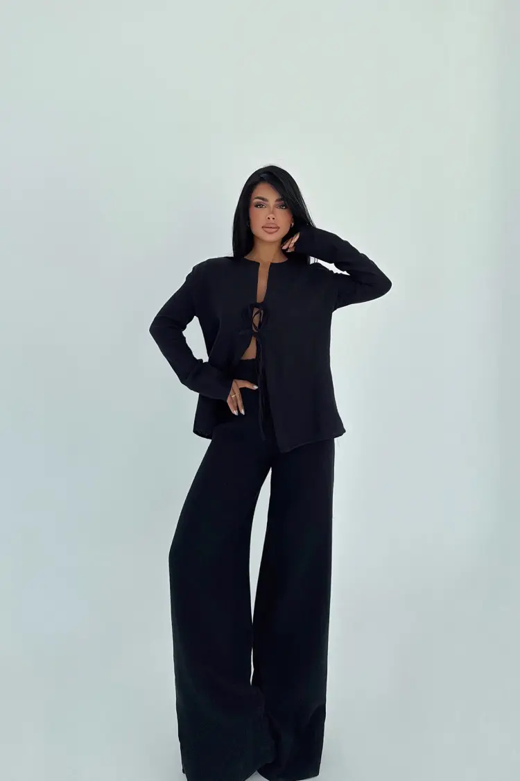 Elegant Casual Set With Palazzo Pants - Brand: EYYO ATELIER - Women's Clothing Wholesale - Globality Store