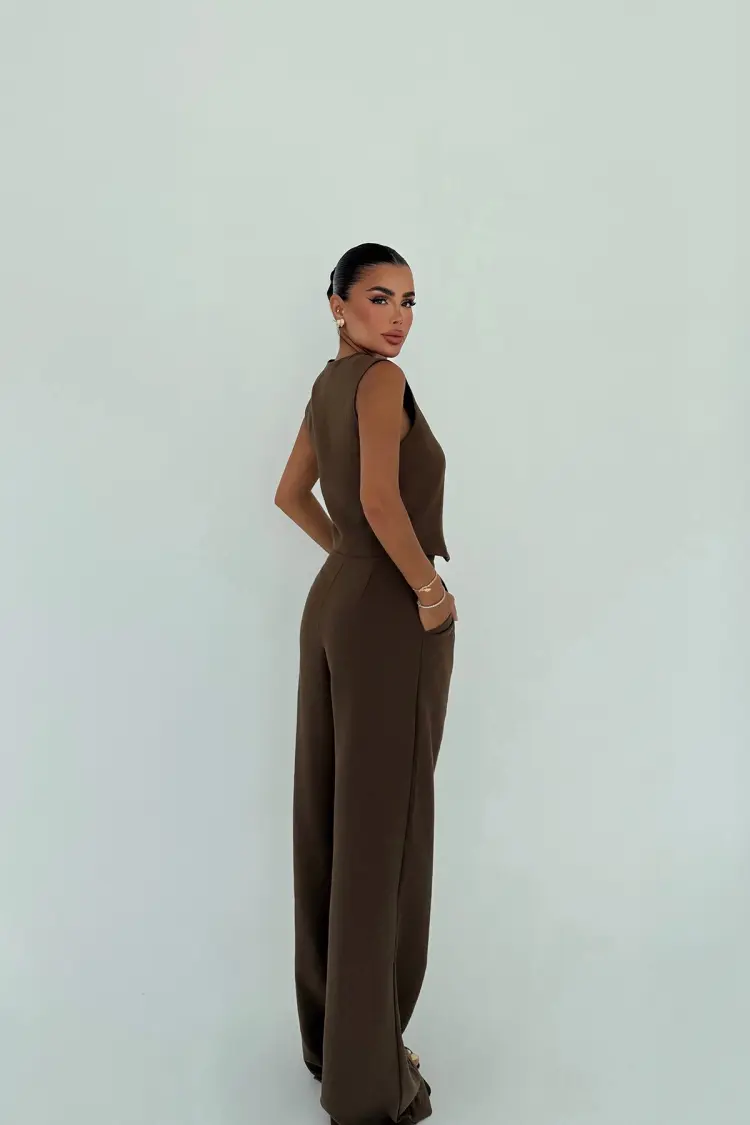 Formal Elegant Suit With Wide Leg Palazzo Pants