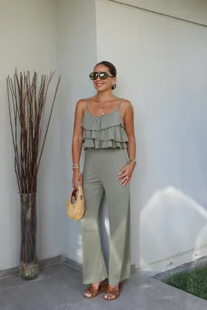 Palazzo Pants High Waist Wide Leg Pull On - Brand: Cream Rouge - Women's Clothing Wholesale - Globality Store